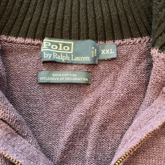 COPY - POLO by RALPH LAUREN MENS QUARTER ZIP SWEATER SIZE XXL - Picture 3 of 10